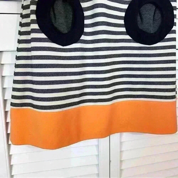 RARE Nümph Danish Designer Modern Sleeveless Dress | Black White Orange | SZ L - Picture 5 of 10